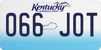 KY license plate 066JOT