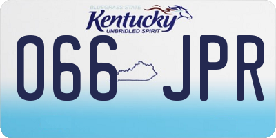 KY license plate 066JPR