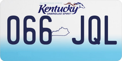 KY license plate 066JQL