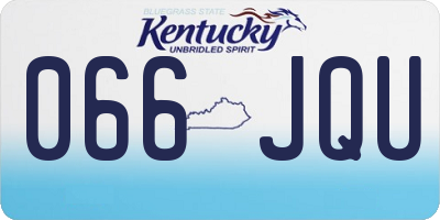 KY license plate 066JQU