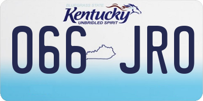 KY license plate 066JRO