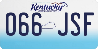 KY license plate 066JSF