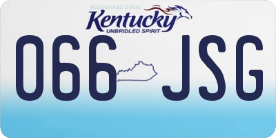 KY license plate 066JSG