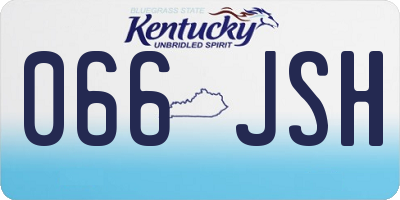 KY license plate 066JSH