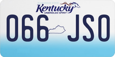 KY license plate 066JSO