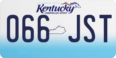 KY license plate 066JST