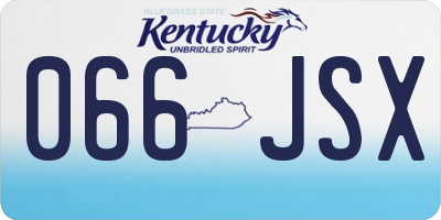 KY license plate 066JSX