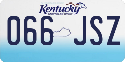 KY license plate 066JSZ