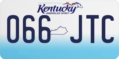 KY license plate 066JTC