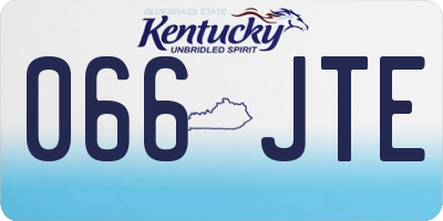 KY license plate 066JTE