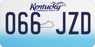 KY license plate 066JZD