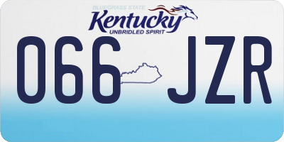 KY license plate 066JZR