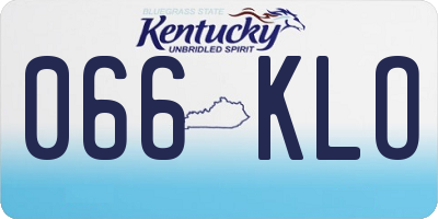 KY license plate 066KLO