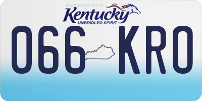 KY license plate 066KRO