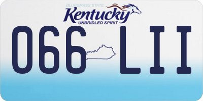 KY license plate 066LII