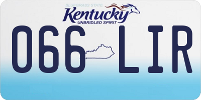 KY license plate 066LIR