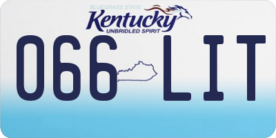 KY license plate 066LIT