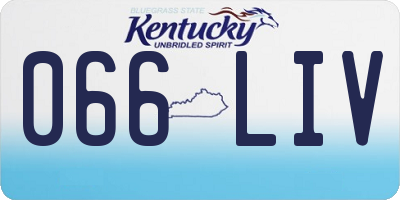 KY license plate 066LIV