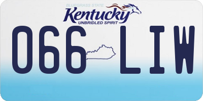 KY license plate 066LIW