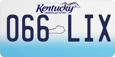 KY license plate 066LIX