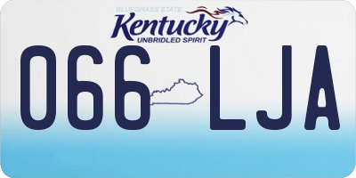 KY license plate 066LJA
