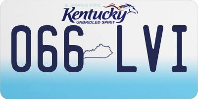 KY license plate 066LVI