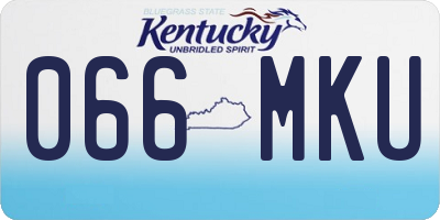 KY license plate 066MKU