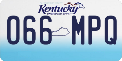 KY license plate 066MPQ