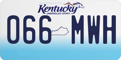 KY license plate 066MWH
