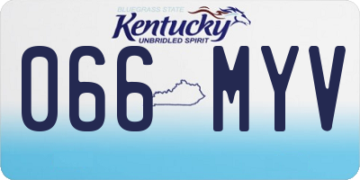 KY license plate 066MYV