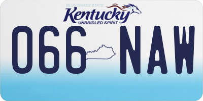 KY license plate 066NAW