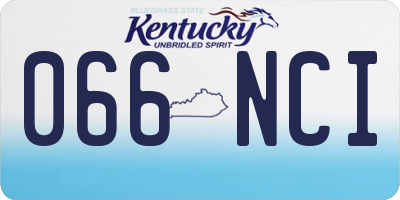 KY license plate 066NCI