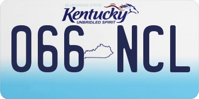 KY license plate 066NCL