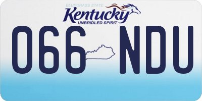 KY license plate 066NDU