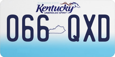 KY license plate 066QXD
