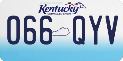 KY license plate 066QYV