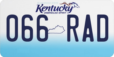 KY license plate 066RAD