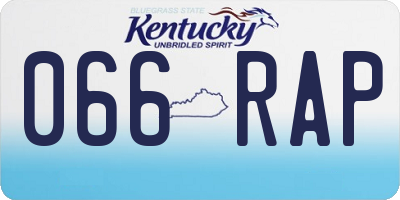 KY license plate 066RAP