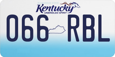KY license plate 066RBL
