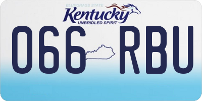 KY license plate 066RBU