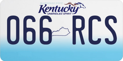 KY license plate 066RCS