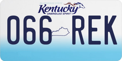 KY license plate 066REK