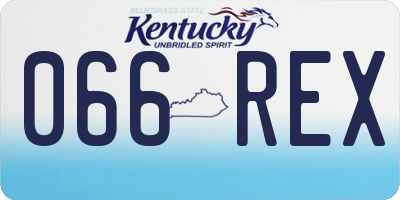 KY license plate 066REX