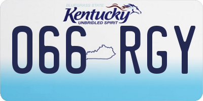 KY license plate 066RGY
