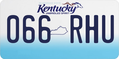 KY license plate 066RHU