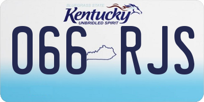 KY license plate 066RJS