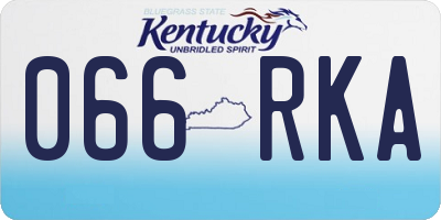 KY license plate 066RKA