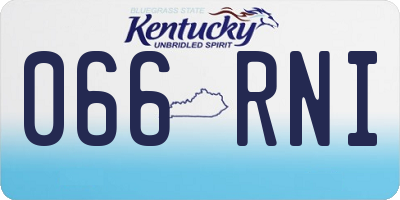 KY license plate 066RNI