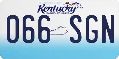 KY license plate 066SGN