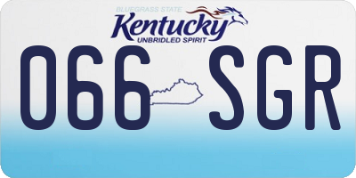 KY license plate 066SGR